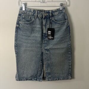 Rita Ora X Primark  Jean Skirt Womens Size 4 New With Tags Denim Skirt